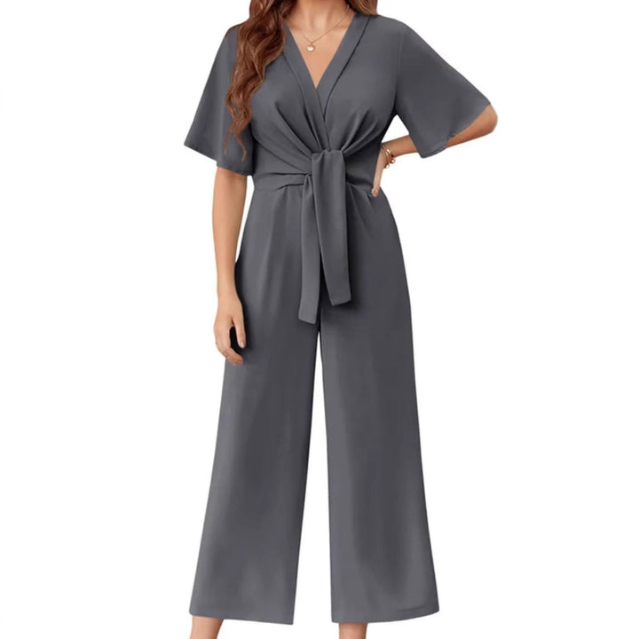 Katherine™ | Tie Front Wide Leg Jumpsuit