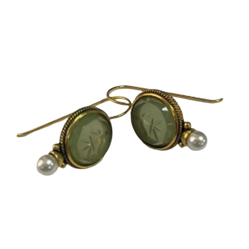 Aisha™ | Vintage Round Stone Earrings