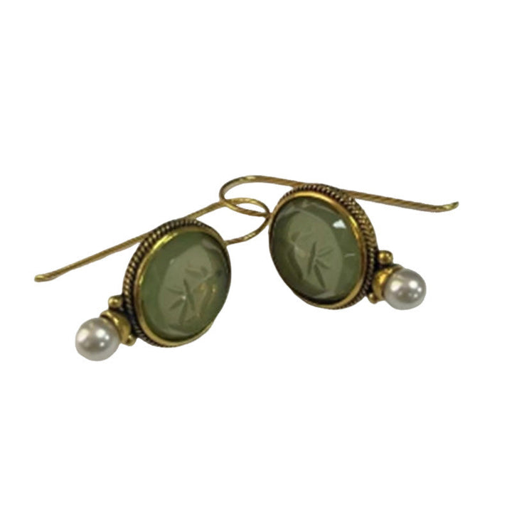 Aisha™ | Vintage Round Stone Earrings