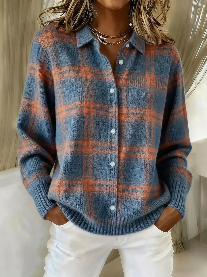 Gwendolyn™ | Soft Knit Plaid Cardigan
