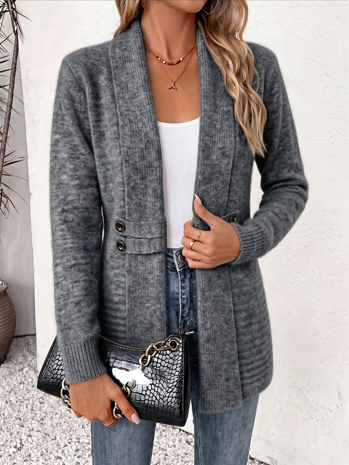 Vivian™ | Open Front Fitted Waist Cardigan