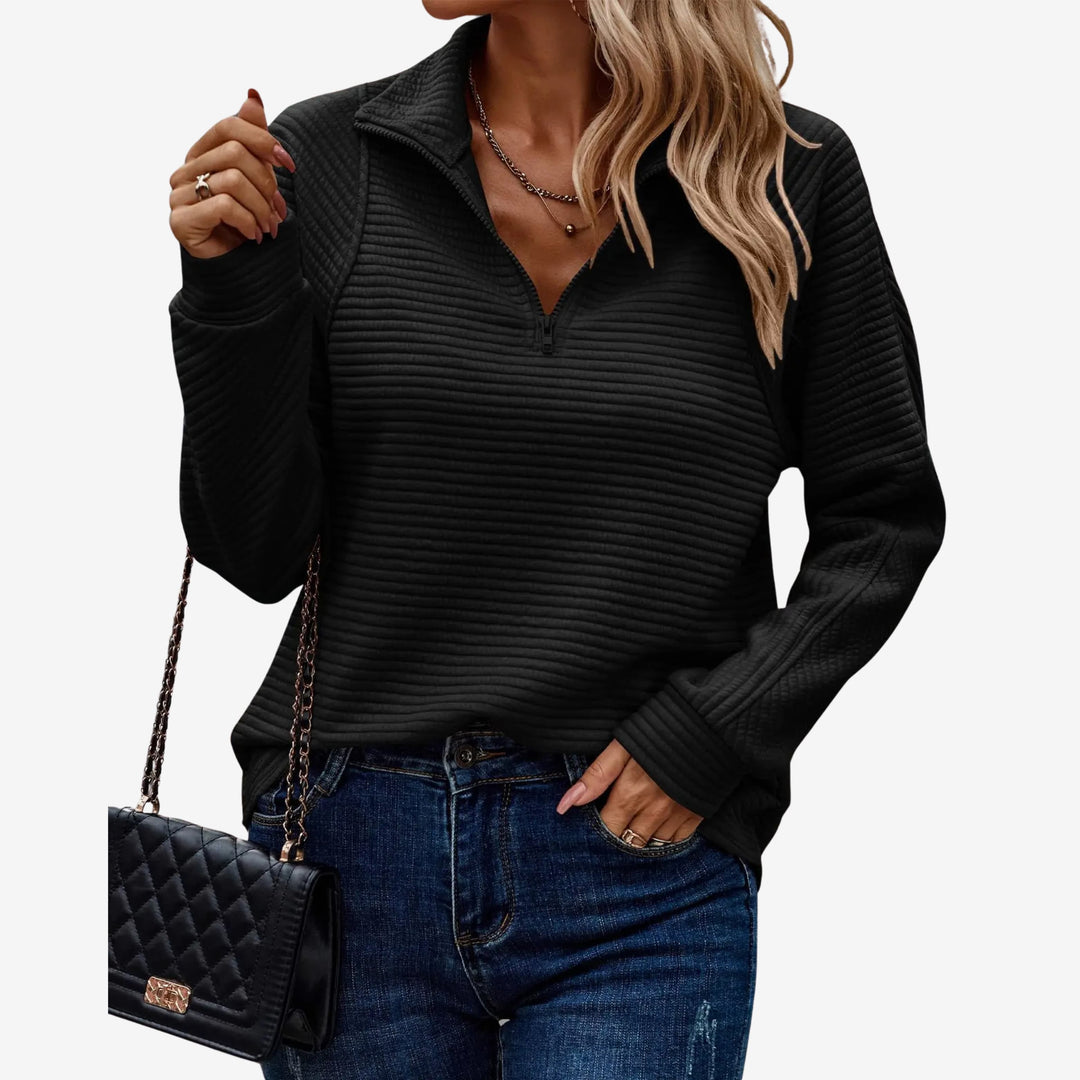 Everly™ | Elegant V-Neck Pullover Sweater