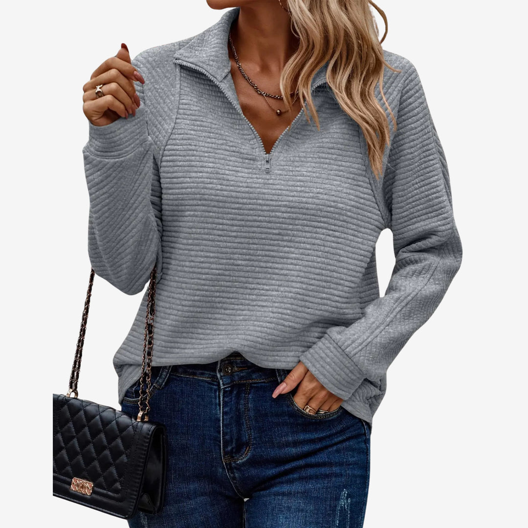 Everly™ | Elegant V-Neck Pullover Sweater