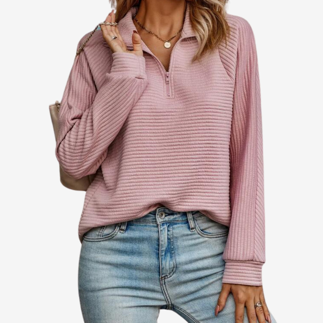 Everly™ | Elegant V-Neck Pullover Sweater