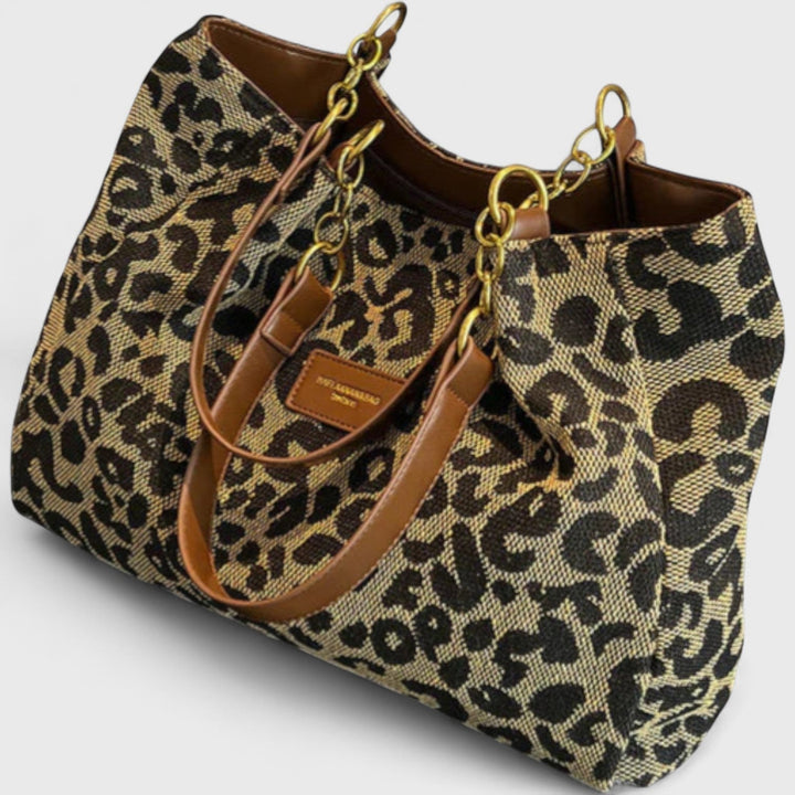 Olivia - Leopard Print Canvas Tote
