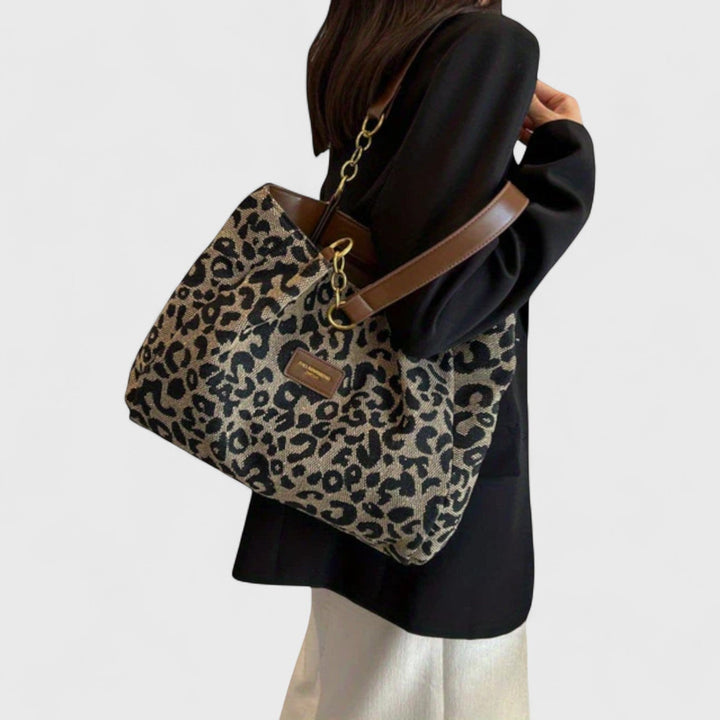 Olivia - Leopard Print Canvas Tote