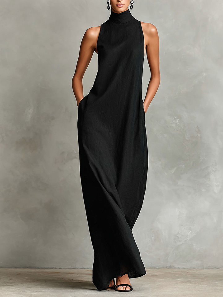 Caroline™ | Elegant Monochrome Turtleneck Dress
