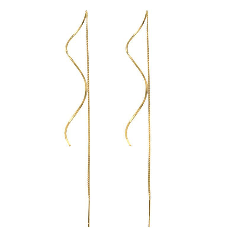 Amara™ | Wave Long Drop Earrings