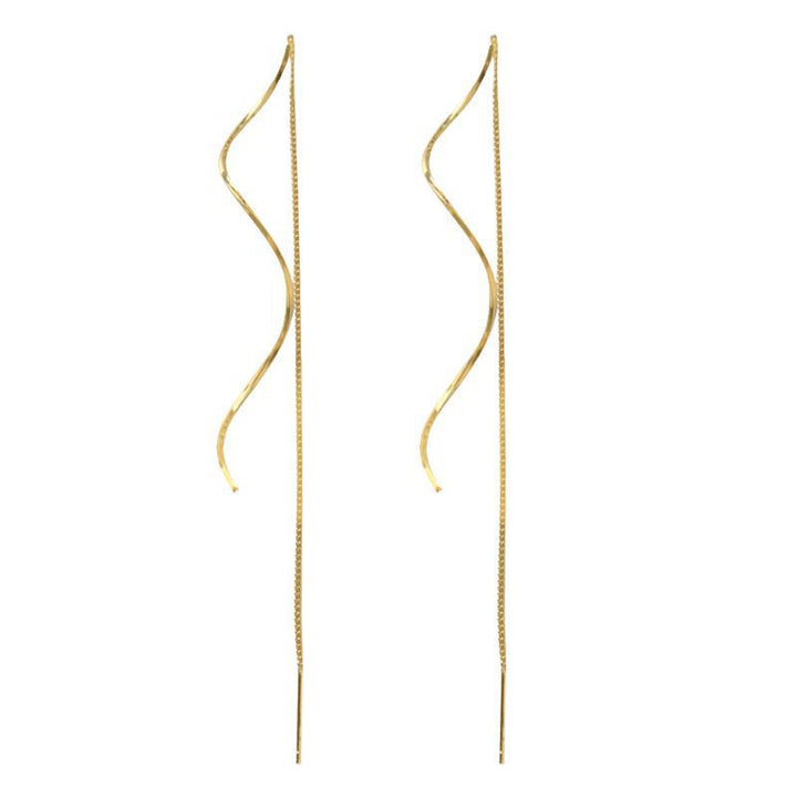 Amara™ | Wave Long Drop Earrings