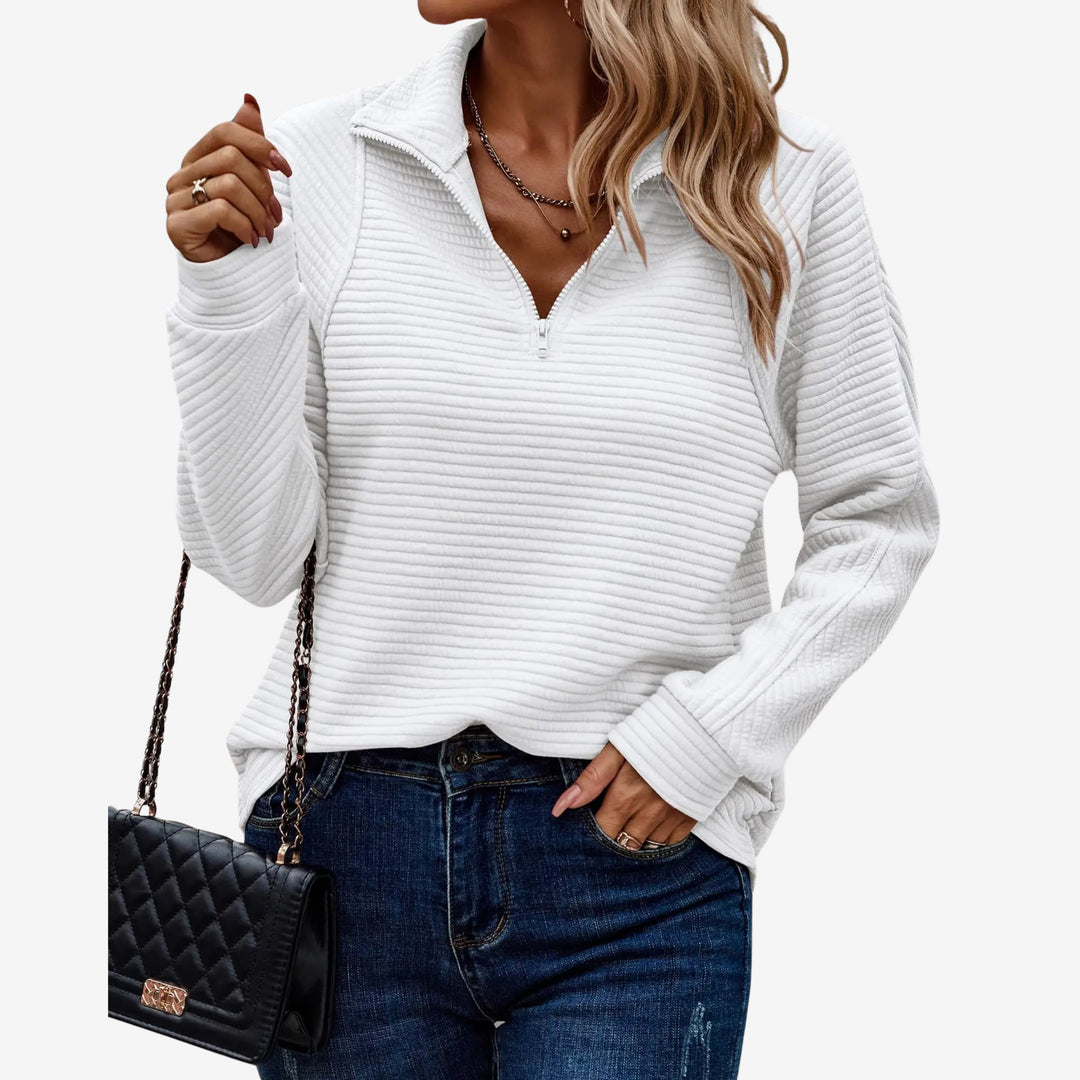 Everly™ | Elegant V-Neck Pullover Sweater