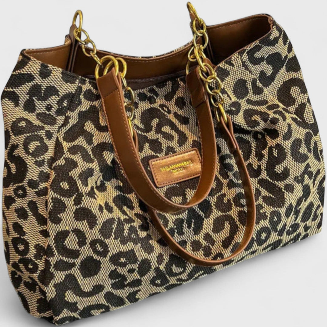 Olivia - Leopard Print Canvas Tote