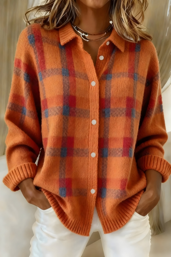 Gwendolyn™ | Soft Knit Plaid Cardigan