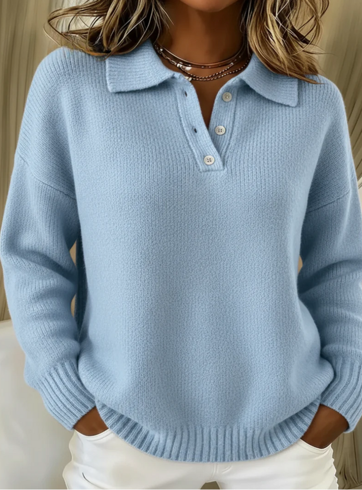 Isla™ | Soft Knit Polo Sweater