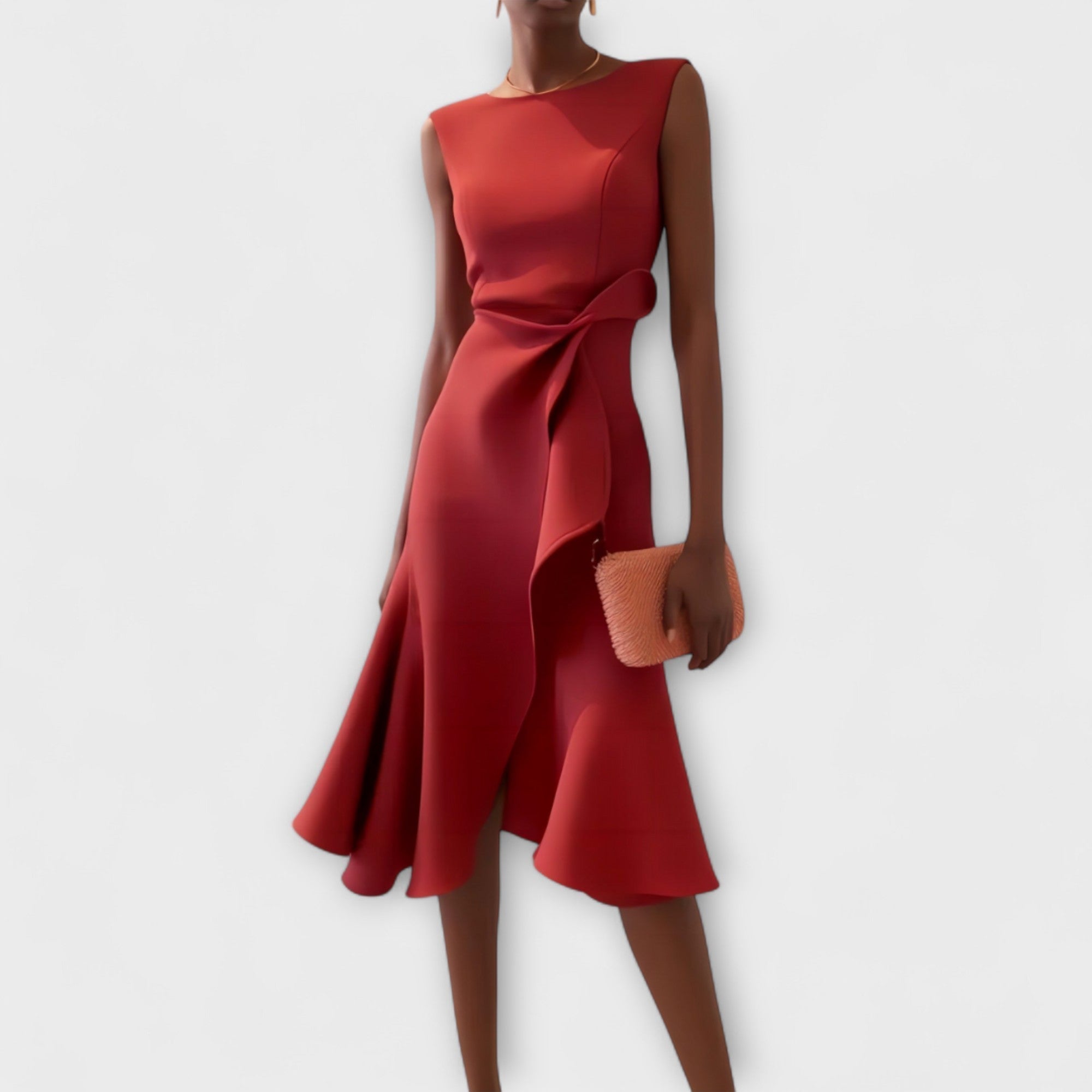 Ottilie™ | Draped Asymmetrical Midi Dress