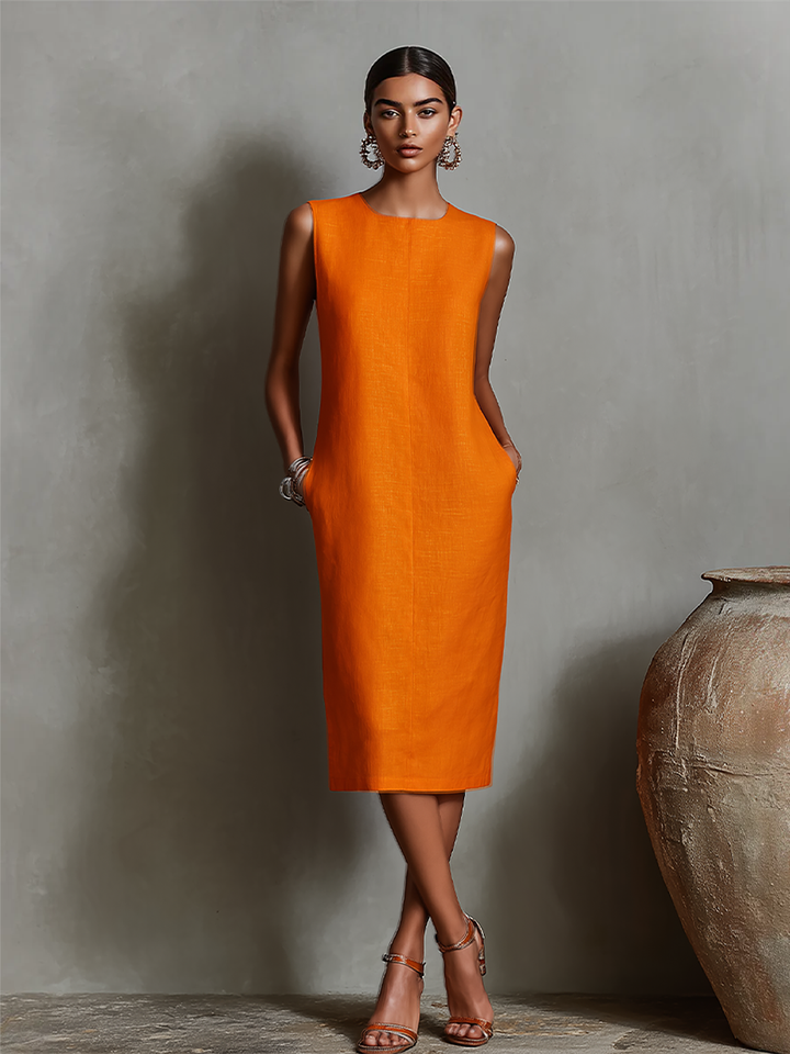 Madelyn™ | Sleeveless Midi Dress With Pockets