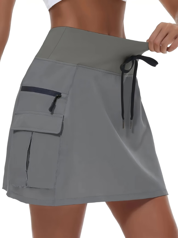 Monica™ | High-Waisted Built-In Shorts Tennis Skort
