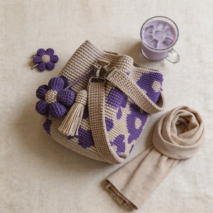 Lia - Handmade Crochet Floral Tote Bag