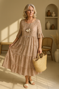Ylora™ | Short-Sleeve Midi Dress