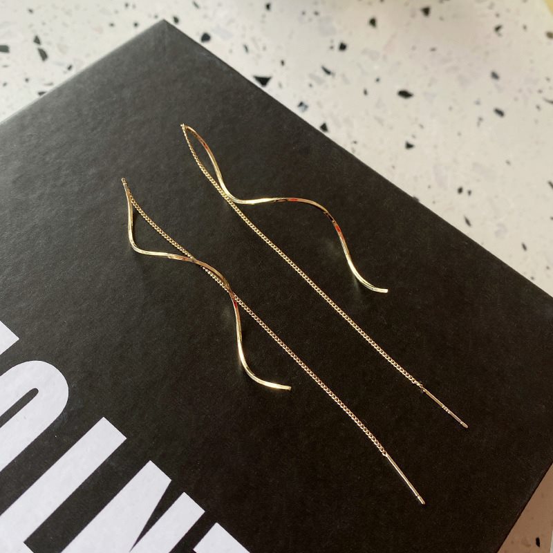 Amara™ | Wave Long Drop Earrings