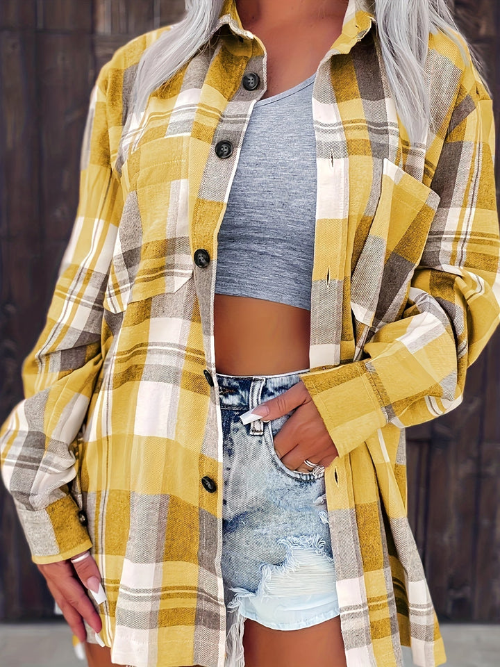 Shelby™ | Oversized Plaid Button Up Shirt