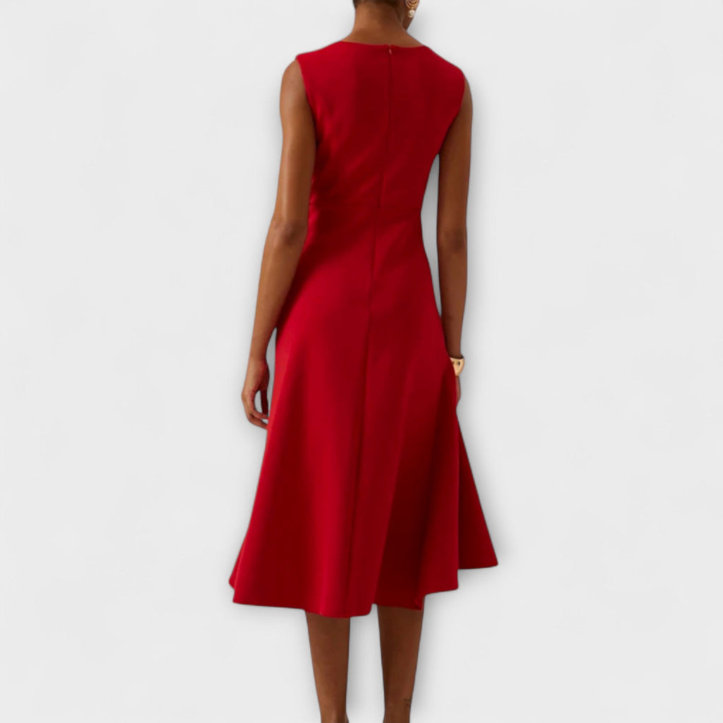 Ottilie™ | Draped Asymmetrical Midi Dress