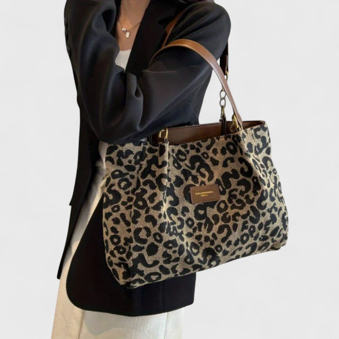 Olivia - Leopard Print Canvas Tote