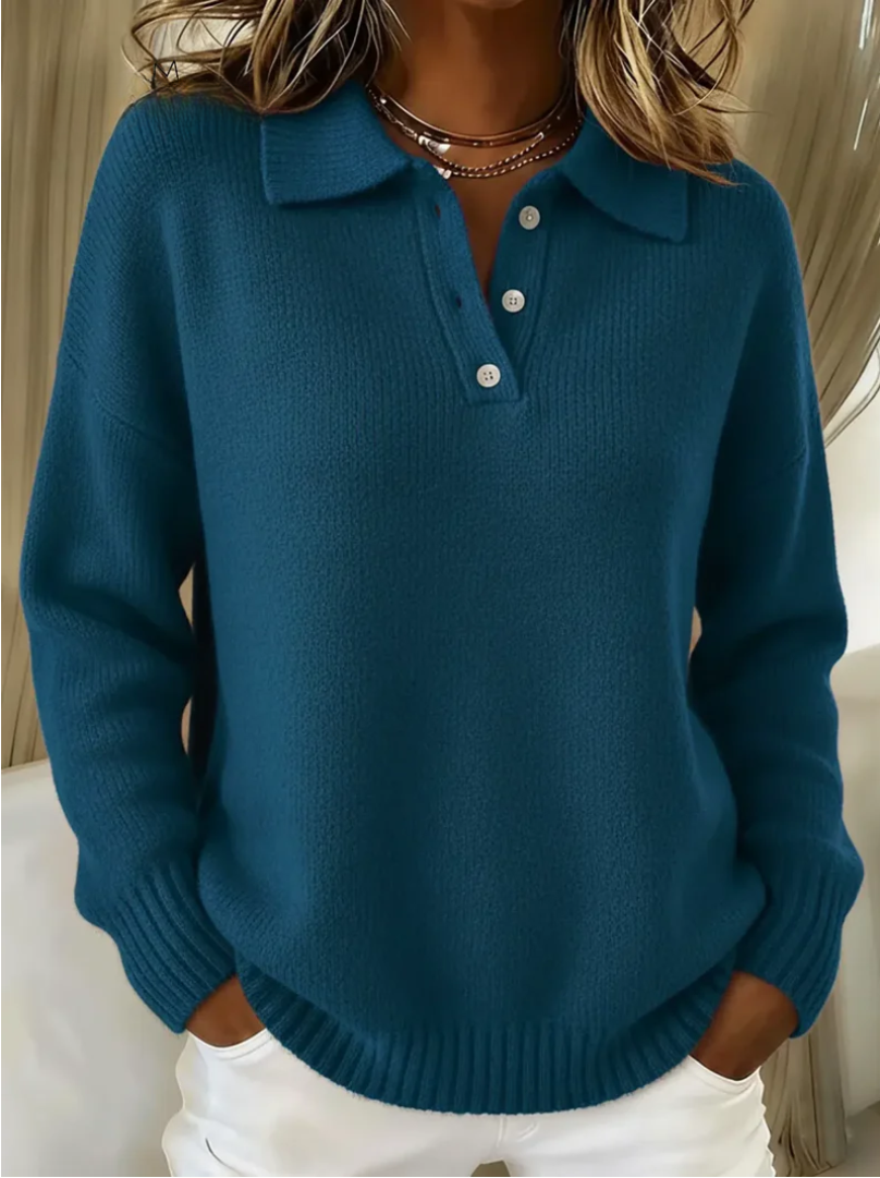 Isla™ | Soft Knit Polo Sweater