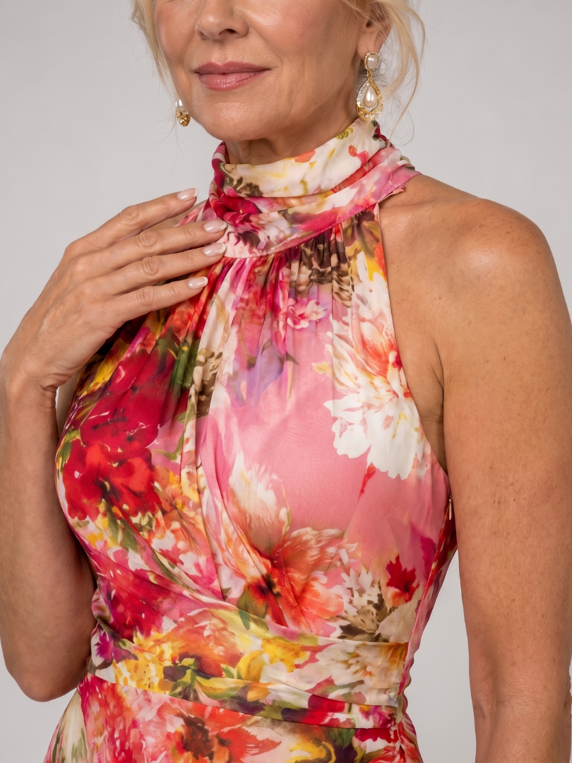 Maeve™ | Halter Neck Floral Print Maxi Dress