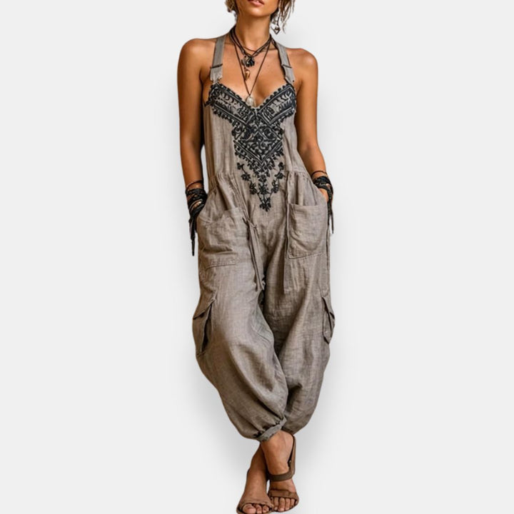 Lydia™ | Embroidered Boho Wide-Leg Jumpsuit
