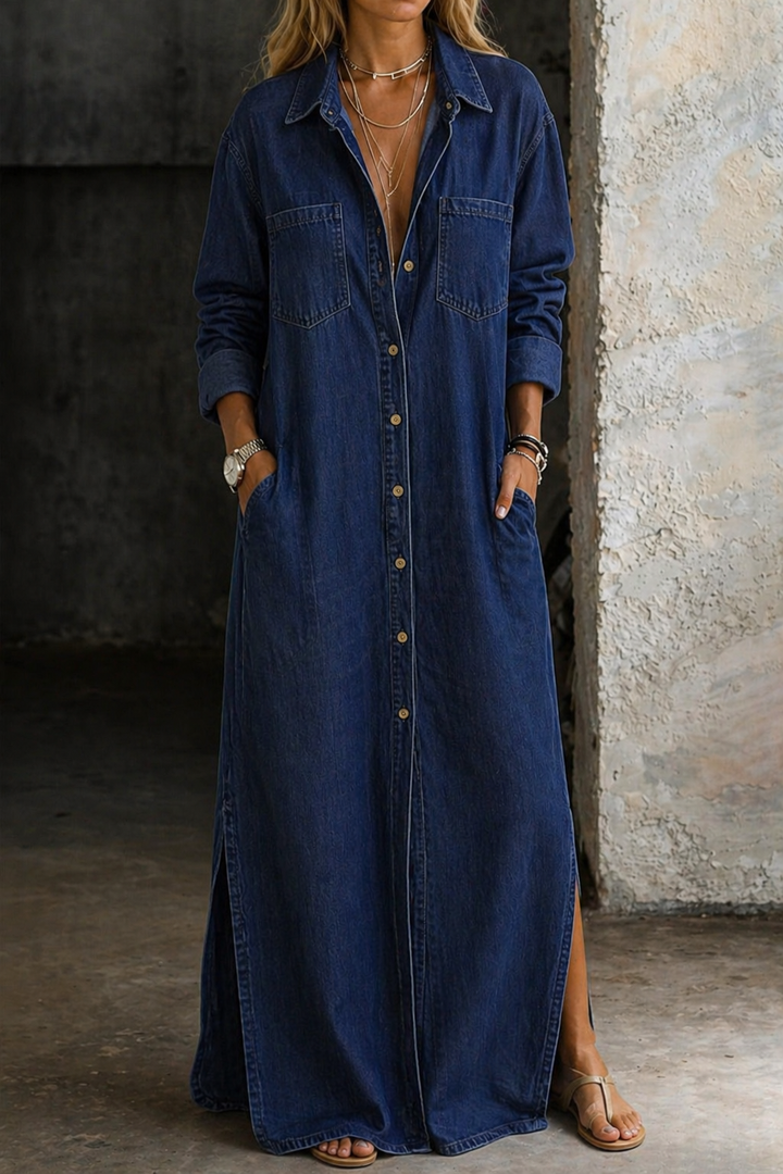 Andrea™ | Denim Button Down Dress