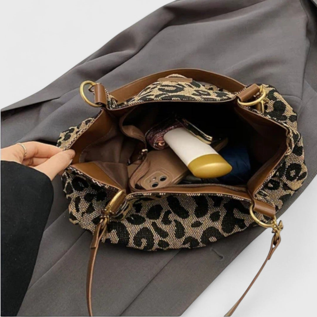 Olivia - Leopard Print Canvas Tote