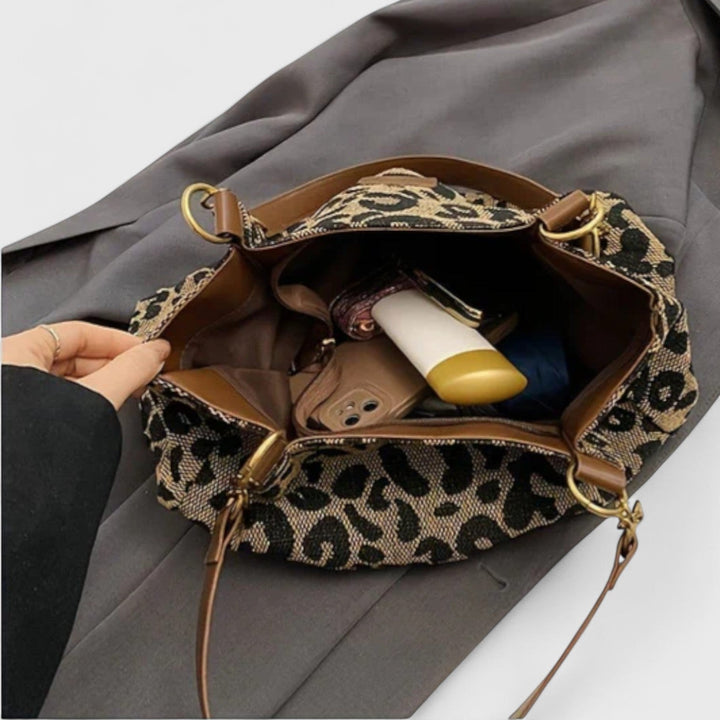 Olivia - Leopard Print Canvas Tote