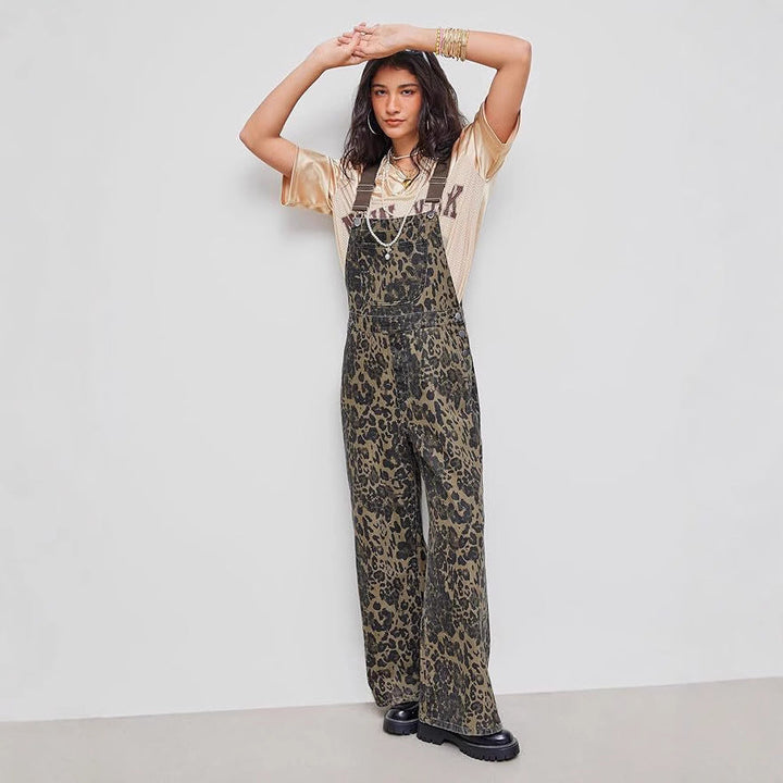 Sloane™ | Retro Leopard Print Jumpsuit