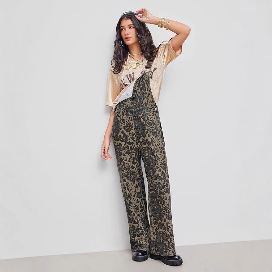 Sloane™ | Retro Leopard Print Jumpsuit