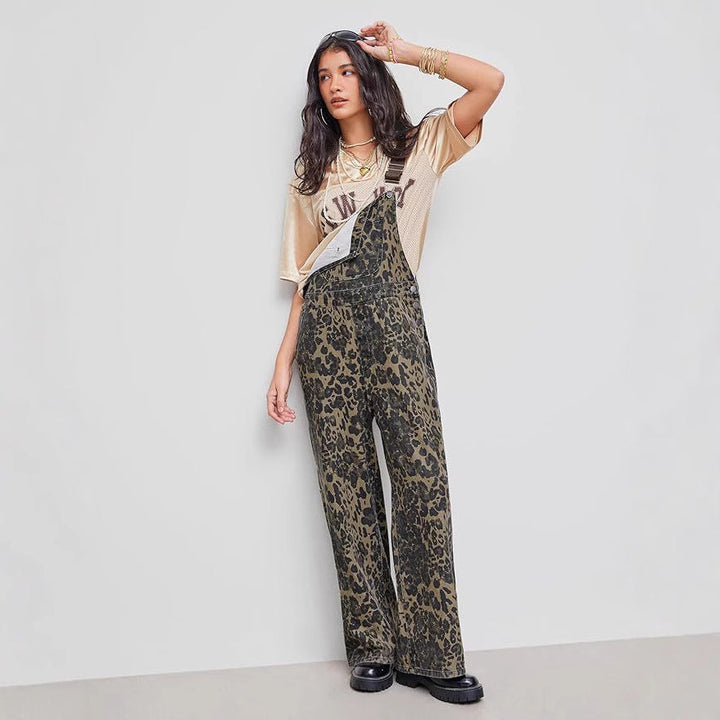 Sloane™ | Retro Leopard Print Jumpsuit