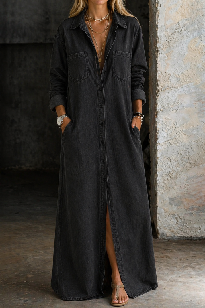 Andrea™ | Denim Button Down Dress