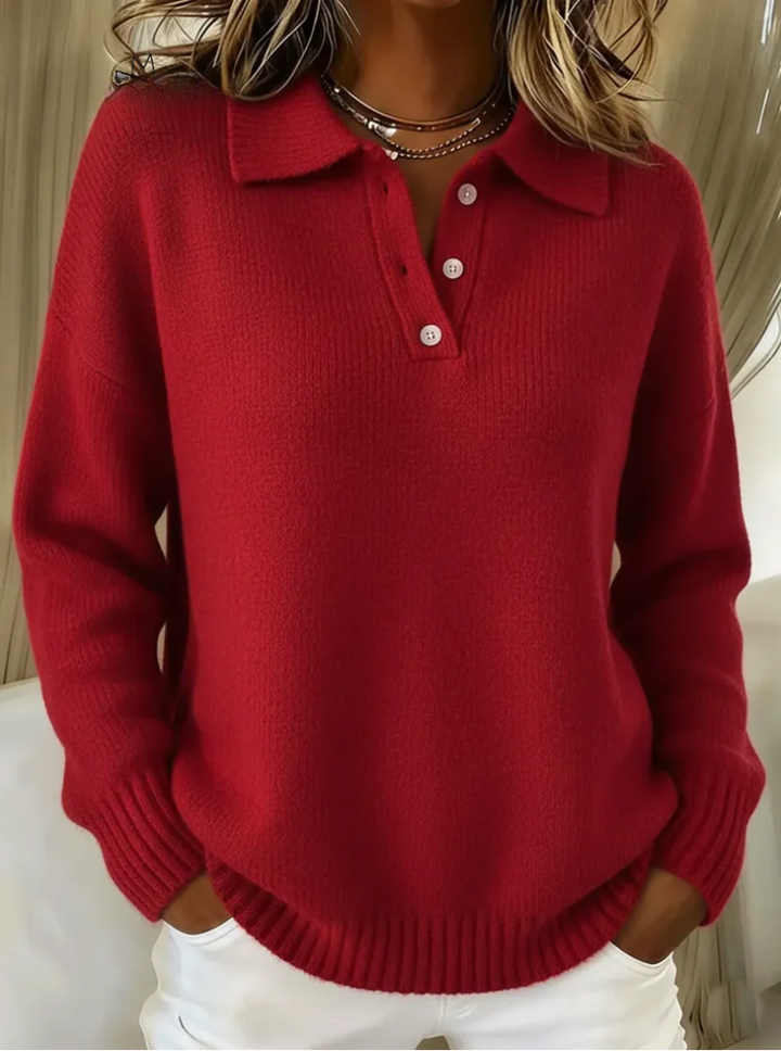 Isla™ | Soft Knit Polo Sweater