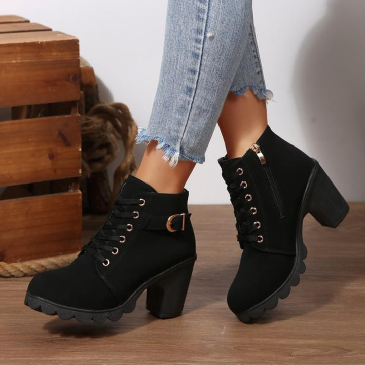 Valentina™ | Lace-Up Buckle Ankle Boots