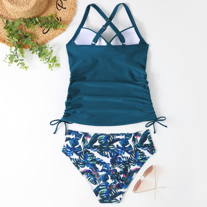 Sofia™ | Elegant Ruched Tummy Control Two-Piece Tankini Swimsuit