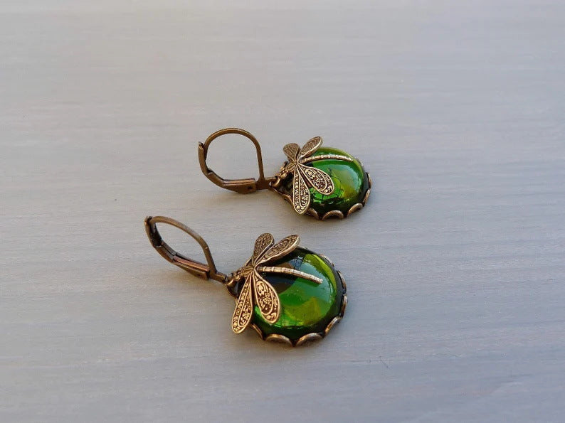 Elena™ | Elegant Spherical Dragonfly Earrings