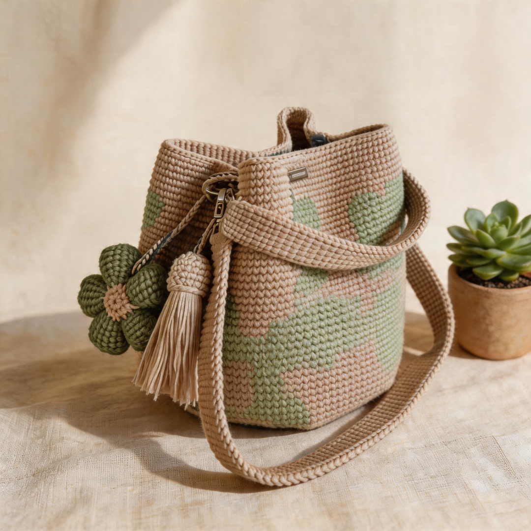 Lia - Handmade Crochet Floral Tote Bag