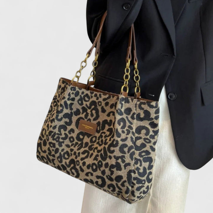 Olivia - Leopard Print Canvas Tote