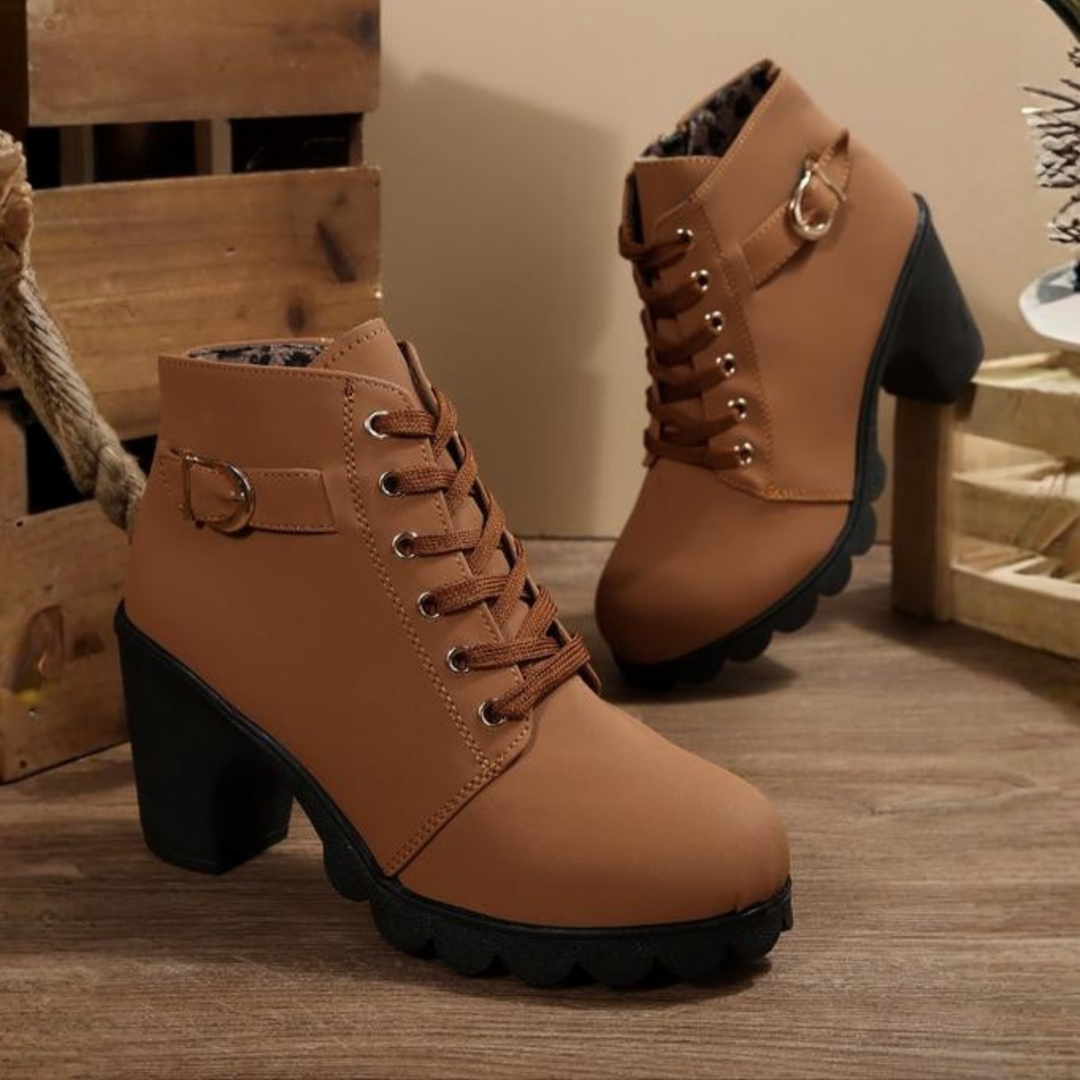 Valentina™ | Lace-Up Buckle Ankle Boots