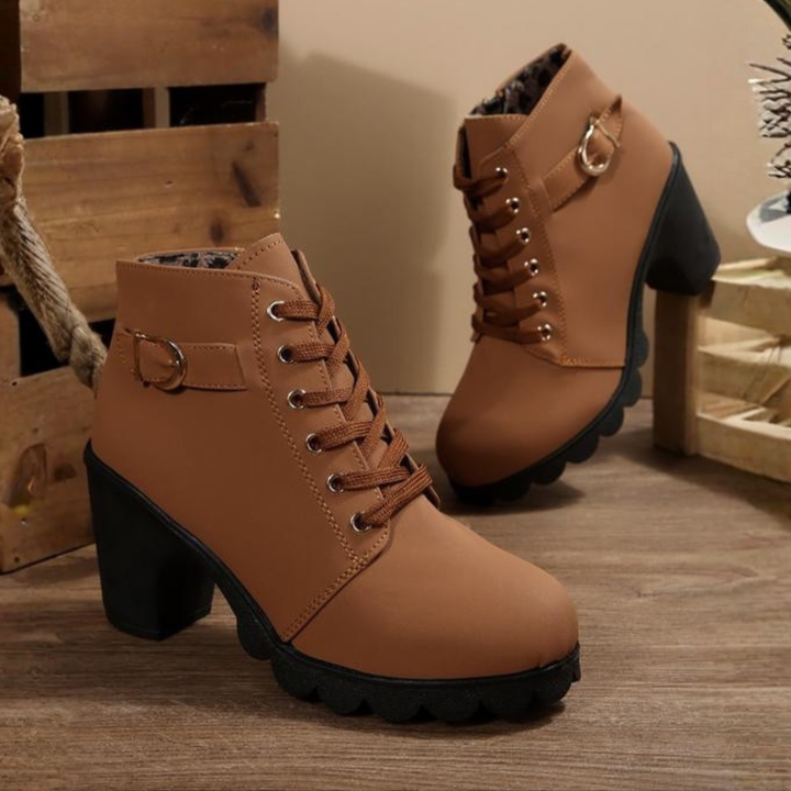 Valentina™ | Lace-Up Buckle Ankle Boots