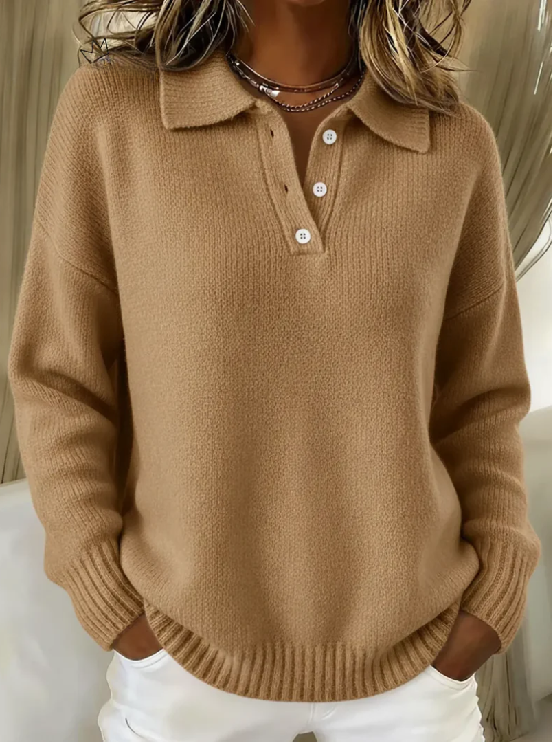 Isla™ | Soft Knit Polo Sweater
