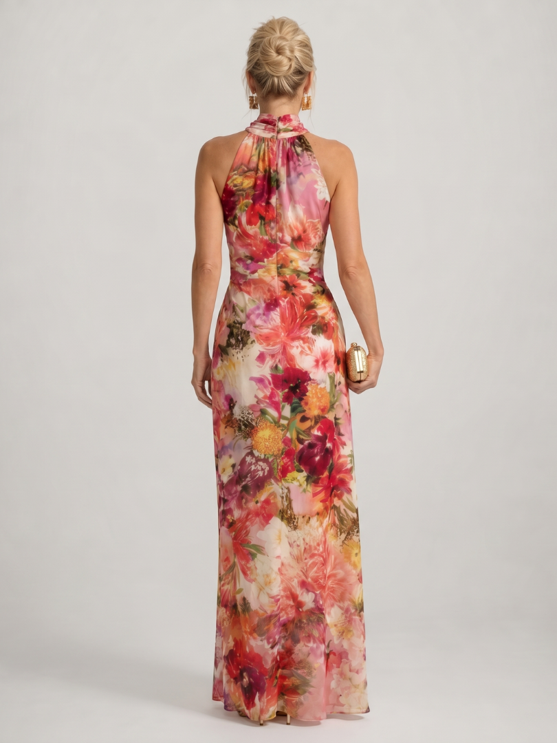 Maeve™ | Halter Neck Floral Print Maxi Dress