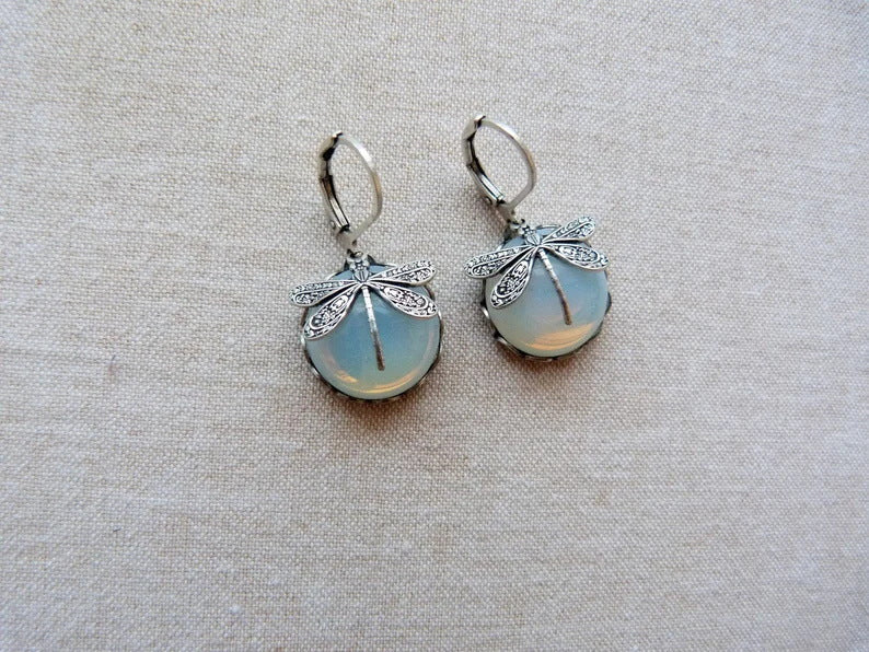 Elena™ | Elegant Spherical Dragonfly Earrings