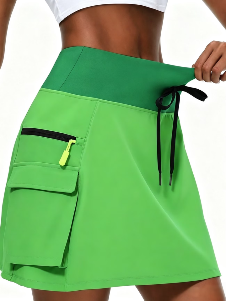 Monica™ | High-Waisted Built-In Shorts Tennis Skort