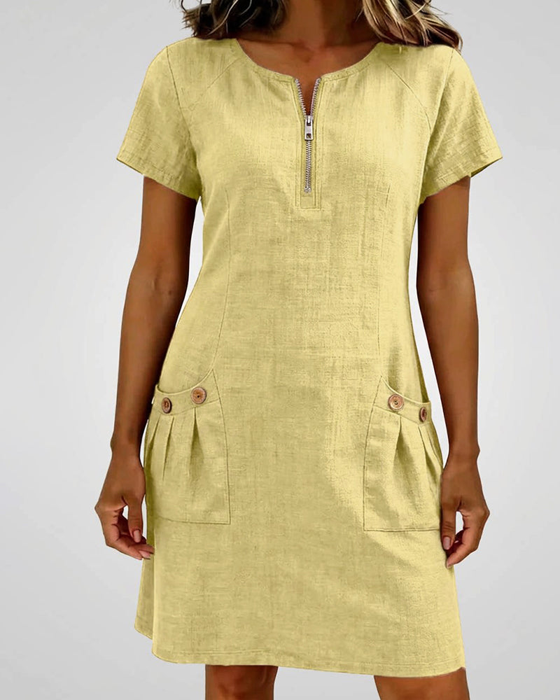 Nerisse™ | Zipper Pocket Casual Dress