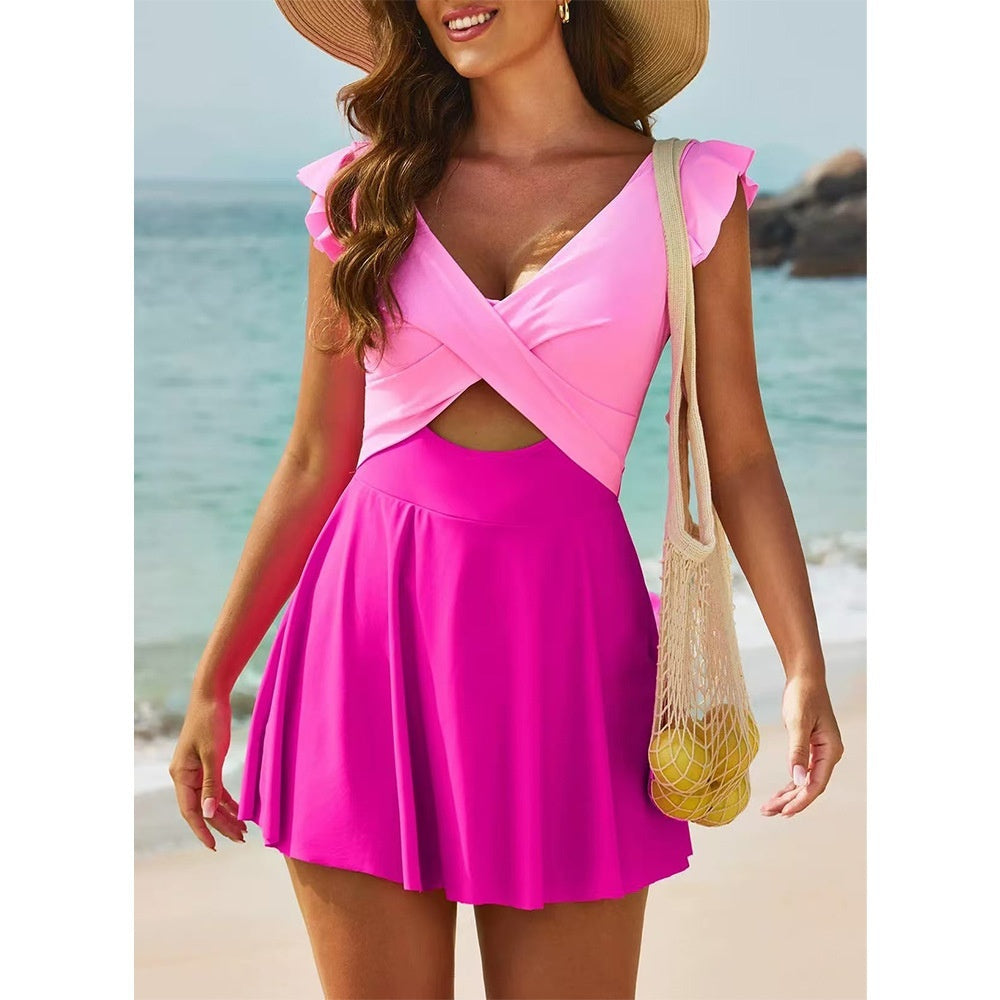 Rosemary™ | Striped Ruffle One-Piece Swimsuit